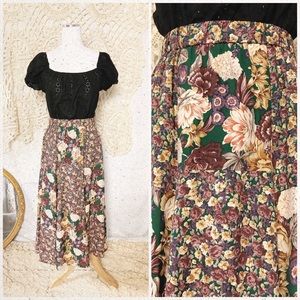 VNTG | floral 90's midi skirt